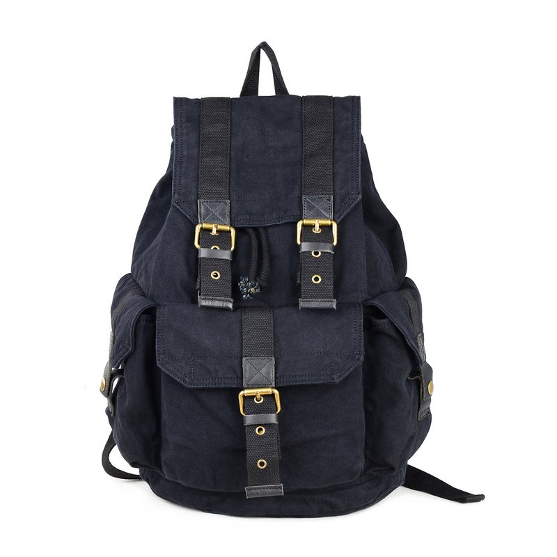 GOOTIUM 21101GRY-S Specially High Density Thick Canvas Backpack Rucksack, Black Small Size - Image 1
